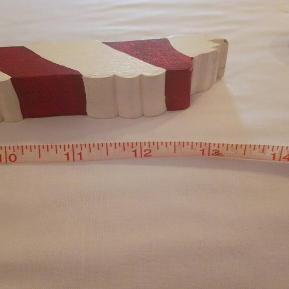 Vintage Homemade Folksy Country Painted Candy Cane Santa Clause Wall Hanger - Picture 5 of 6